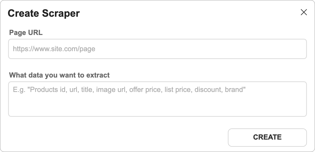 ScrapeFleetAI Create Scraper